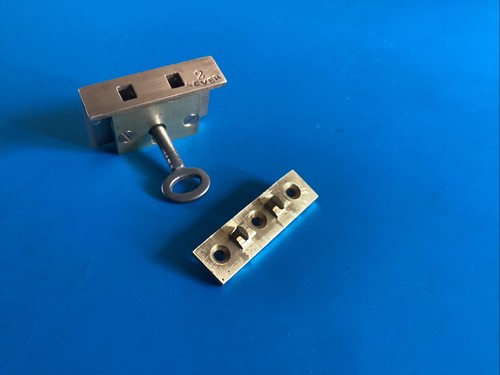 Antique small brass box lock - small,