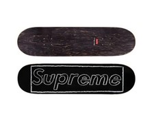 Supreme KAWS Chalk Logo Skateboard Deck Black Box Logo