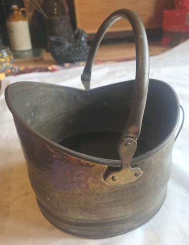 Vintage small brass coal - brass,