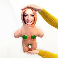 Naked Lady Mini Me Teddy Custom Personalised Face Doll Cushion Funny Beach Gift
