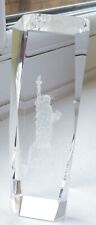 3D Laser Image Crystal Block Paperweight Statue Of Liberty