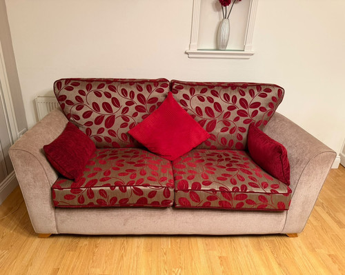 Beige red floral - floral, 3