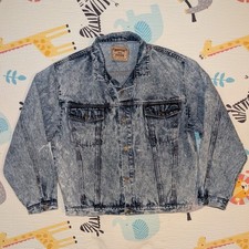 Brutus Gold Acid Wash Blue Denim Jacket Size Large Skinhead Northern Soul Bomber