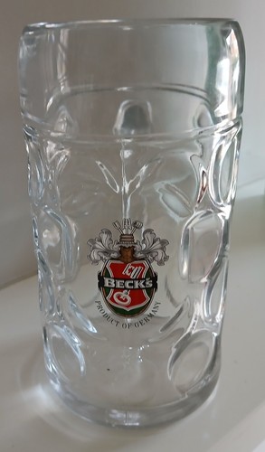 Becks litre dimpled - becks, glass