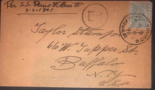 1901 british guiana entire - guiana,