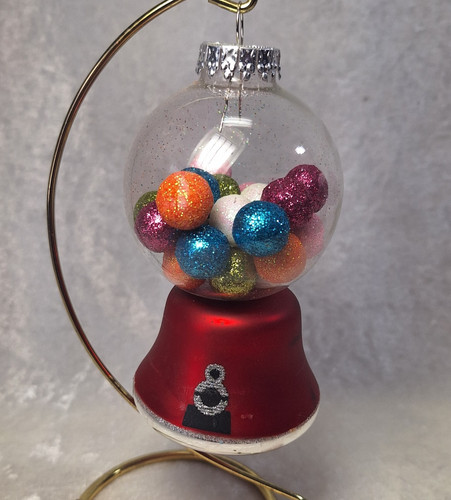 Red silver gumball machine - silver,
