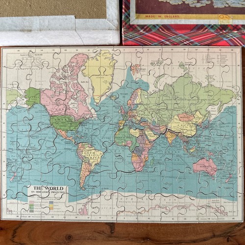 Vintage world map jigsaw wood - jigsaw,
