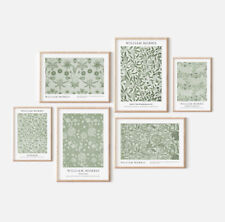 Sage Green William Morris Botanical Wall Art Living Room Prints Posters Pictures
