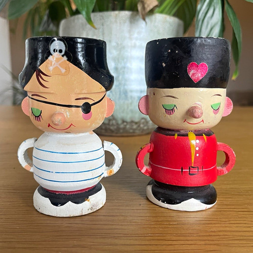 Vintage hand painted wooden - hand,