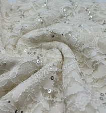Sequin Ivory Floral Lace