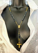 Catholic rosary necklace - catholic, blue