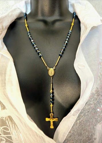 Catholic rosary necklace - rosary, blue