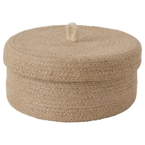 Handwoven jute storage basket - handwoven,