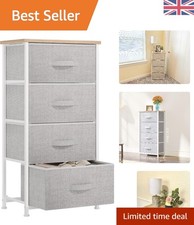 Modern Light Grey 4 Drawer Storage Unit - Durable Fabric Dresser for Any Room