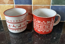 Large Christmas Mugs x 2 by