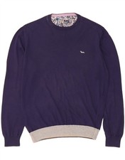 HARMONT & BLAINE Mens Crew Neck Jumper Sweater XL Navy Blue Cotton LV01