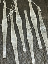 Handmade Glass Frosted Icicle Bicone Decorations
