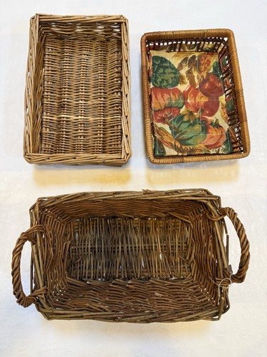 Vintage wicker storage basket - storage,