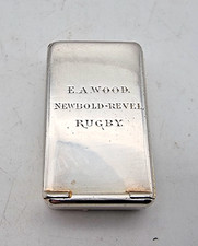 PATENT CLASP ANTIQUE STERLING SILVER NEWBOLD REVEL RUGBY VESTA CASE  LONDON 1866