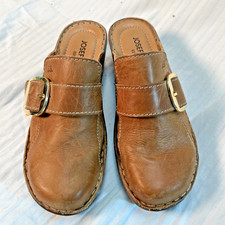NEW JOSEPH SEIBEL BROWN LEATHER SHOES SLIP ON SIZE 37 WOMENS US 6.5-7