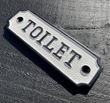 Toilet Sign Iron Antique Retro Style Door Plaque Lavatory/The Loo Shabby Chic