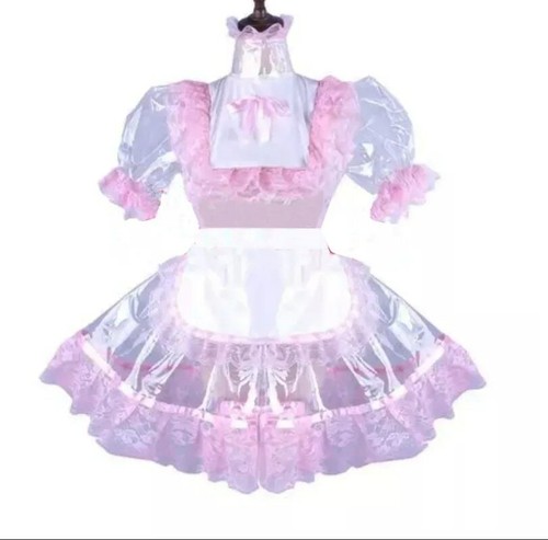 Clear pvc french maid sissy - clear,