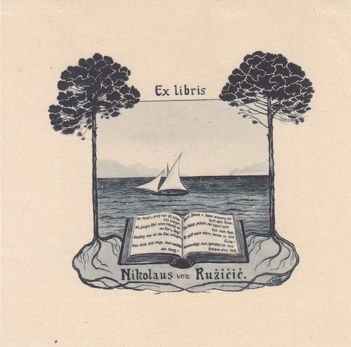 Exlibris bookplate lichtdruck - exlibris,