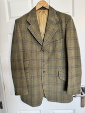 Men’s Check Pattern Tweed Riding Jacket Pytchley Furley & Hassan Green Vgc