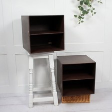 A Pair of Vintage Palaset Cubes in Brown with Divider - Ideal LP Record Storage