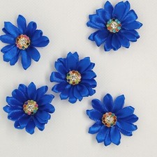 50 Handmade Small Fabric Flower for Craft sewing Accessory Deco Royal Blue 4cm