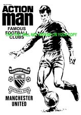 VINTAGE ACTION MAN MANCHESTER UNITED FOOTBALL CLUB NEW A5 FANTASY DISPLAY STAND 