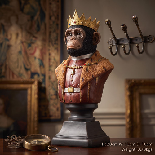 Monkey sculpture king bust - sculpture,