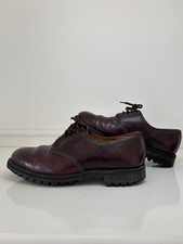 Loake Brown Leather Derby Shoes UK Size 7 Commando Sole Made In England Vintage