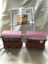16mm GAUGE PAIR OF BUILT EZEE RANGE PASSENGER COACHES FOR MAMOD RAILWAYS - READ!