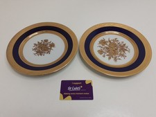 Bundle of 2 LIMOGES France Plate Cobalt Blue and Gold Details 8 ¾”