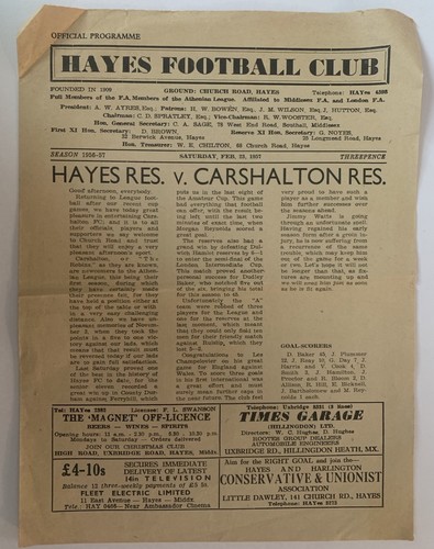 Hayes reserves carshalton - hayes,