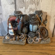 Shudehill Decorative Handpainted Nautical Themed Bookends. Great Condition. 