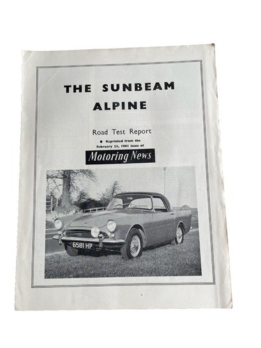 1961 sunbeam alpine - 1961, sports