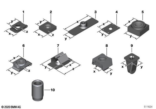 Bmw genuine expanding nut - bmw, x4