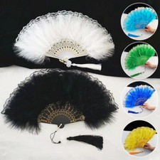Fluffy Feather Hand Fan Ladies