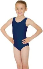 Tappers and Pointers Navy Nylon Lycra Plain Fronted Leotard (LEO 1)