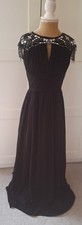 Little Mistress Black Beaded Evening Party Dress Size 12