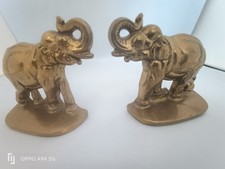 Pair of Vintage Brass Elephant