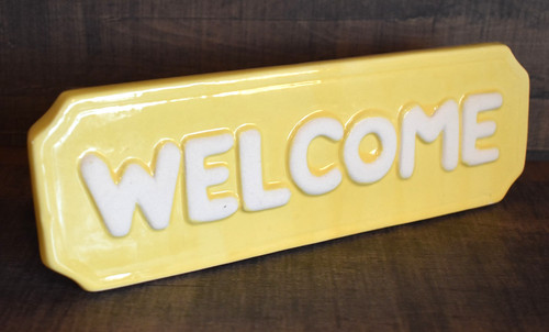 Welcome ceramic plaque sign - welcome,