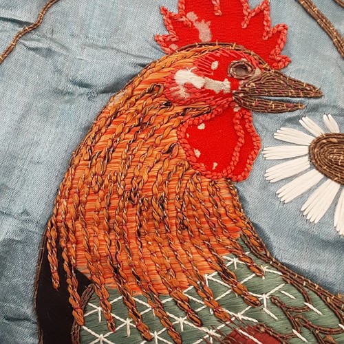 Blue silk panel - blue,