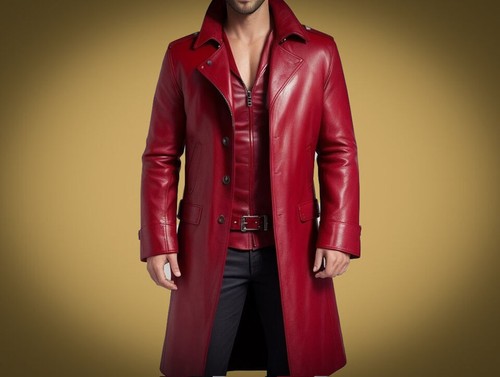 Stylish red original lambskin - red,