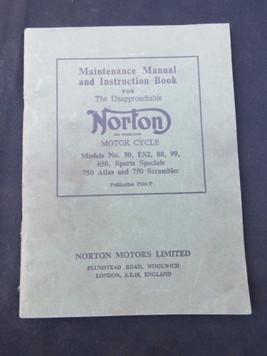 Norton motorcycle manual 1960s - motorcycle,