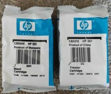 HP 350 BLACK & HP 351 COLOUR Genuine Ink Cartridges HP350 CB335E & HP351 CB337E