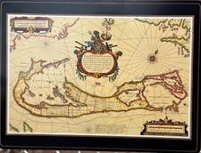 VINTAGE wall  MAP BERMUDA IN