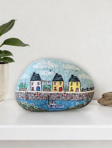 Hand painted pebble art - hand,